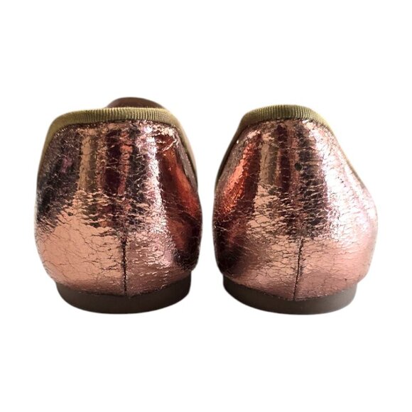 Betsey Johnston Tan & Rose Gold Timeless D'Orsay Flats Sz 9 - Picture 5 of 9